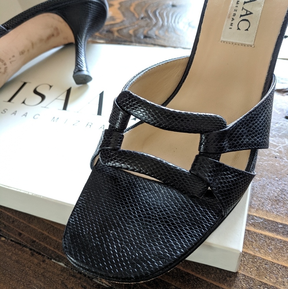 Isaac Mizrahi | Leather Heeled Slides